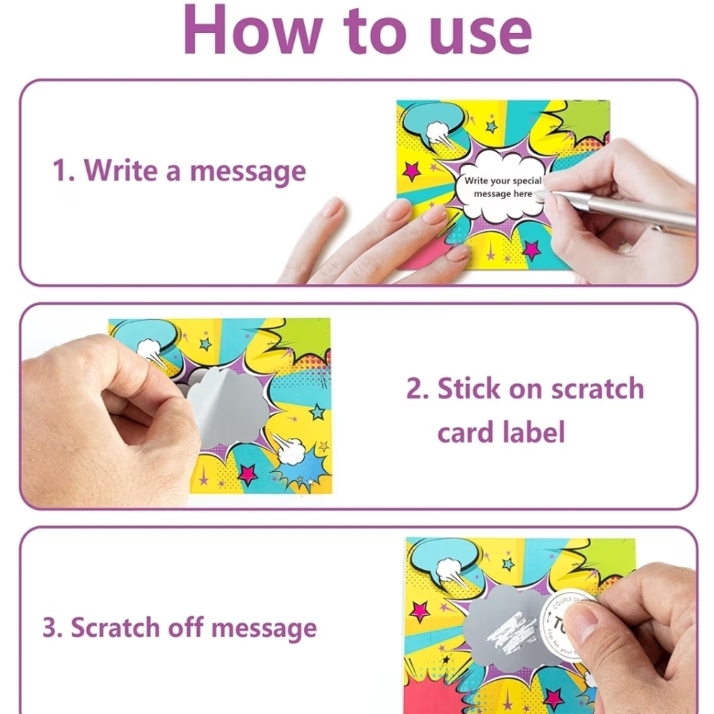 Customer Coupons Colorful Comic-Style Scratch Offs Cards (30) - Picture 4 of 4
